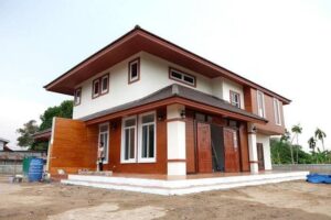 Half-timbered house, half-timbered, economical budget